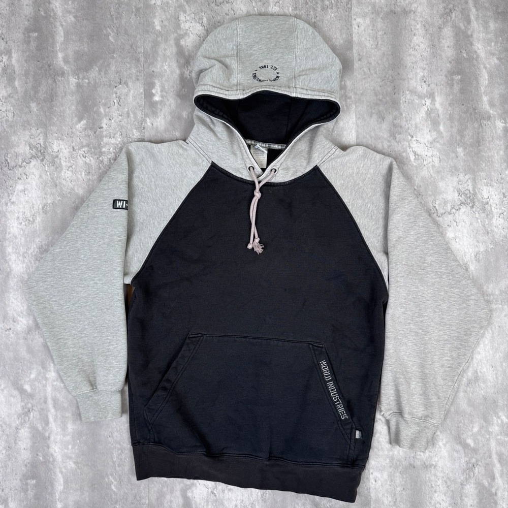 Vintage‎ World Idustries Hoodie Mens S Black Skate Grunge Distressed Sweatshirt